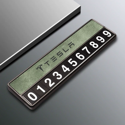 Suitable for Tesla Model 3 Nömrəli dayanma kartı - tesla-model-d-parking-sign-green-comes-with-5-sets-of-number-plates
