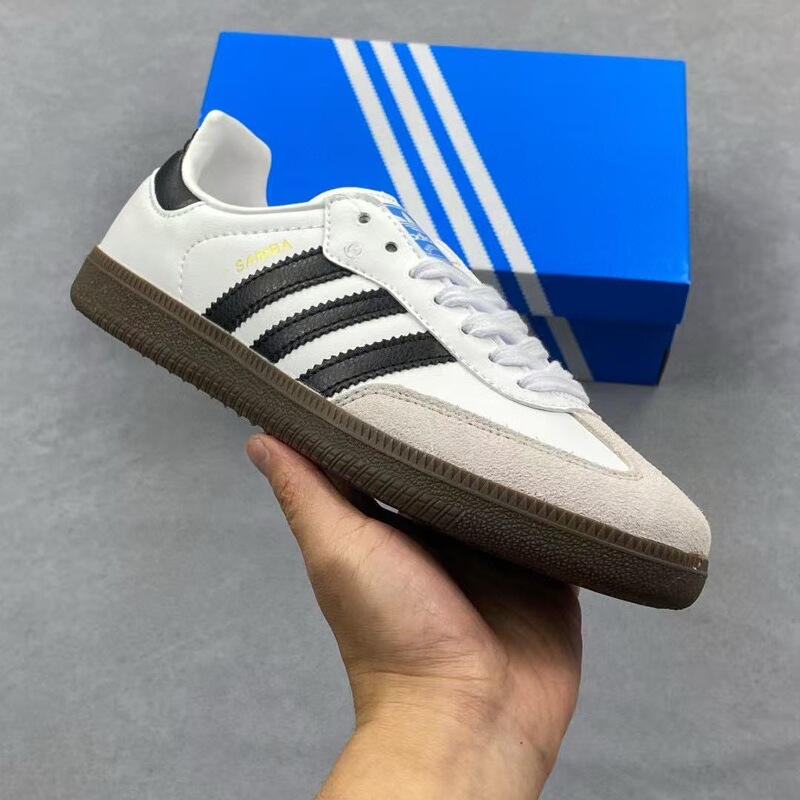 Three-leaf German training shoes, classic women's shoes, American retro white sneakers, casual low-top sneakers, Putian sports shoes, men's black and white