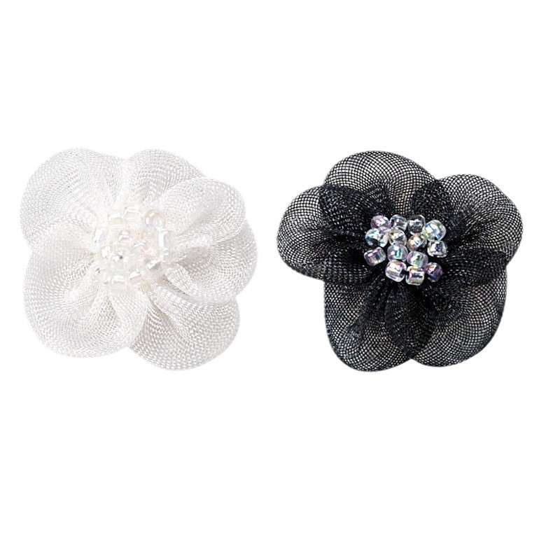 Yao Ming cinta hecha a mano arco 2,5 cm cinta de nieve hecha a mano cinco pétalos flor arco ropa cuerda del pelo Decoración