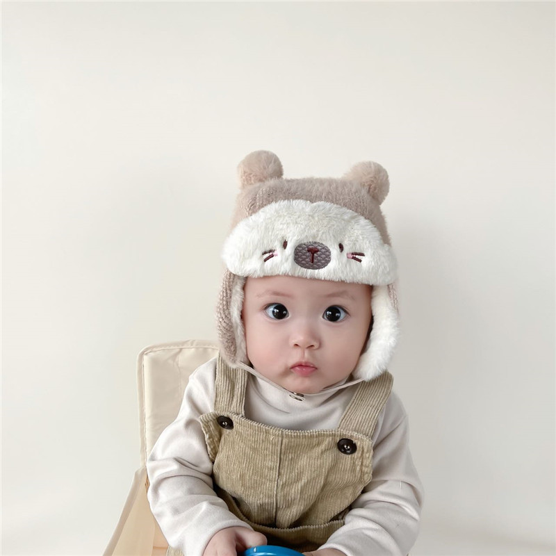Sombreros para bebés otoño y invierno para bebés varones, gorras de peluche de invierno para bebés, gorras de embarazo para bebés lindas, gruesas y cálidas