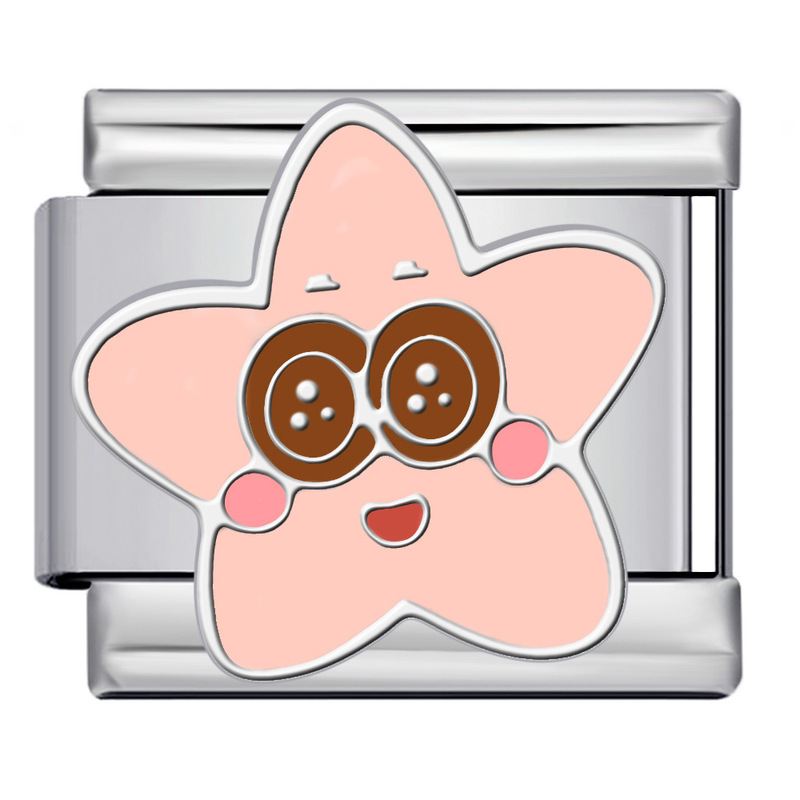 かわいい漫画のキャラクターシリーズチタン鋼溶接オイル滴下 DIY ブレスレットイタリアモジュールブレスレットアクセサリー卸売|undefined