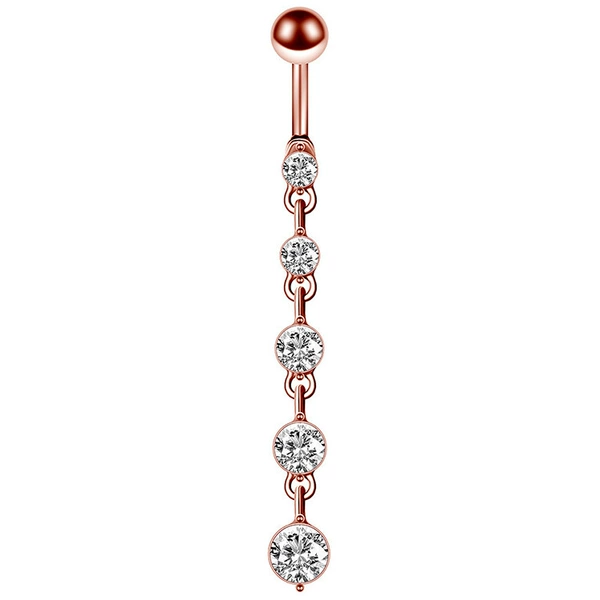 With zircon, golden, copper, pink gold