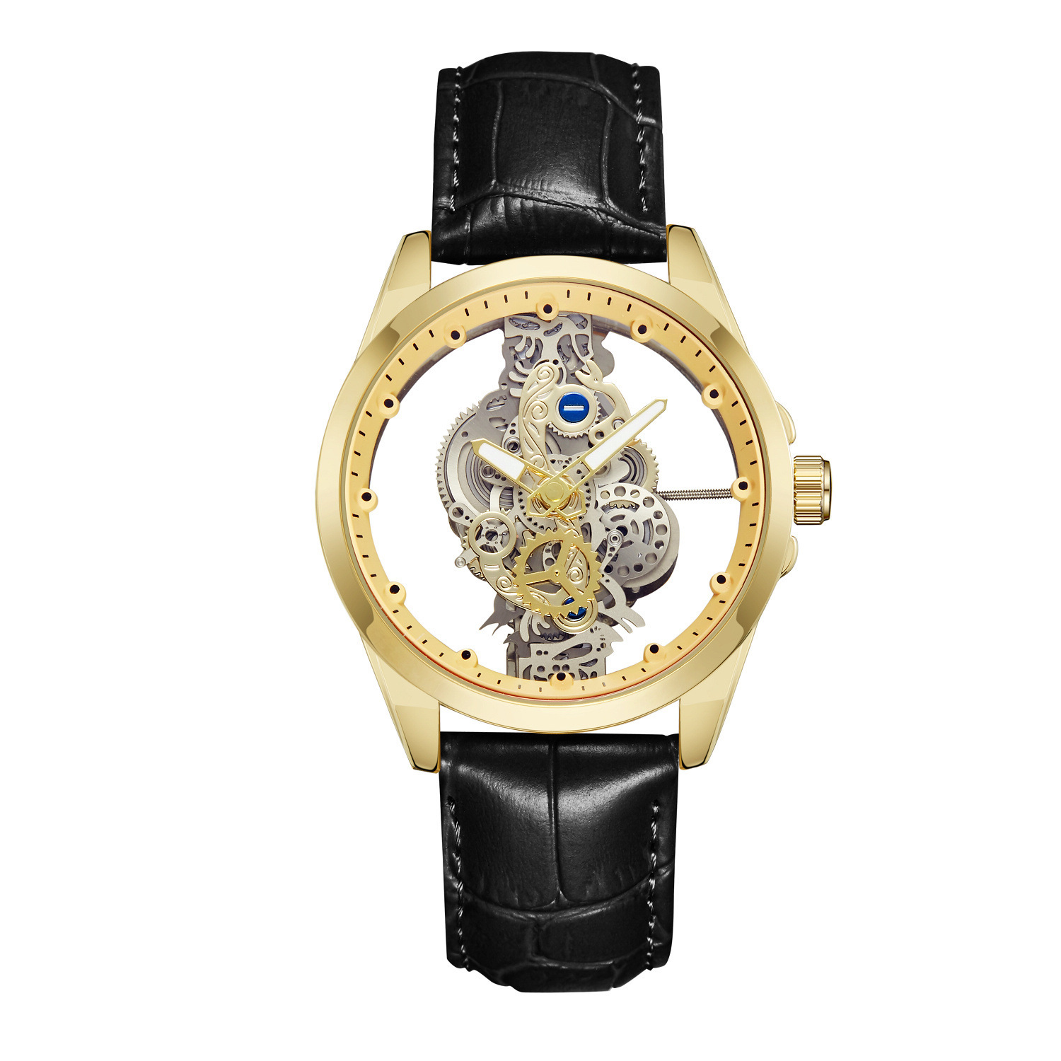 Automatic Mechanical Watch For Men Double Sided Skeleton Design_voghion.com
