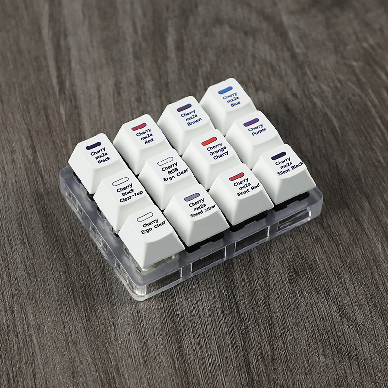 12-Hole Cherry Mx2A Switch Brand New Switch Body Switch Tester Press Original Factory Dye-Sublimation Personalized Keycaps Pbt Material