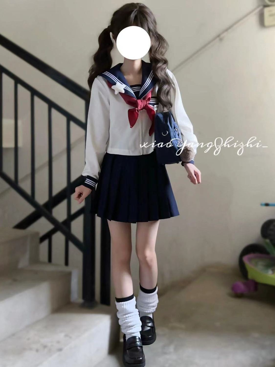 Cyanotic three JK uniform niche sailor suit suit Japanese college style wear short sleeve middle suit whole suit