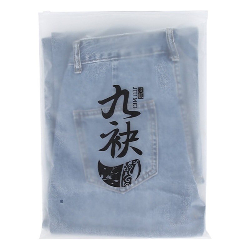 Bolsa de cremallera esmerilada bolsa de ropa transparente bolsa de ropa interior bolsa de embalaje de plástico PE sujetador camiseta bolsa de almacenamiento de autosellado