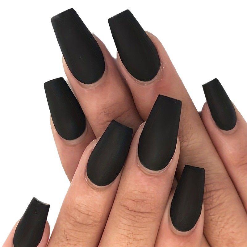 Transfronterizo de las mujeres portátiles manicura al por mayor simple medio y rectangular color sólido manicura uñas parche desgaste uñas al por mayor