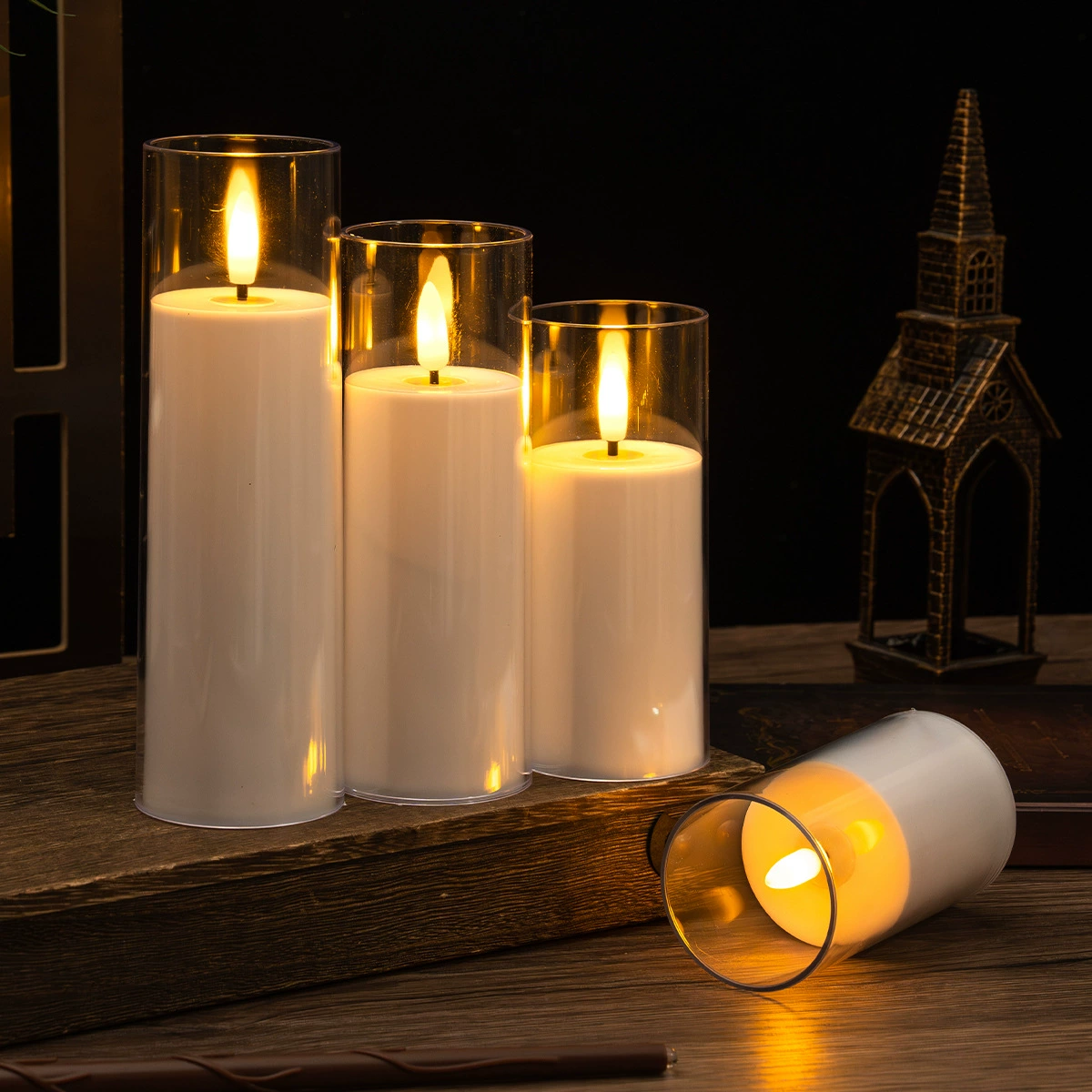 Светодиодная цифровая свеча-пуля для создания атмосферы ужина при свечах, креативный декор с пультом дистанционного управления