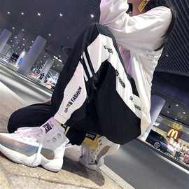 超火的ins夏季休闲裤子女学生hiphop韩版运动裤宽松哈伦裤