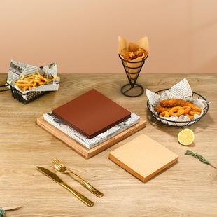 Kraft grease-proof paper food snacks special oil-proof oil-absorbing paper commercial tray Baking food pad paper wholesale