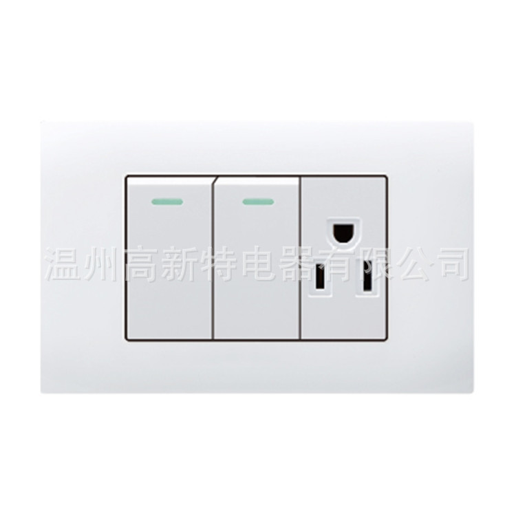 南美开关118系列-VA 小二开单控&小一位美式插座 厄瓜多尔插座