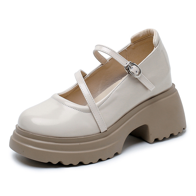 Retro fashionable universal black summer Mary Jane shoes English…