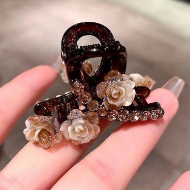 Nuevo clip de agarre de rosa de súper hada, clip de flequillo de todo fósforo de celebridad de Internet lateral