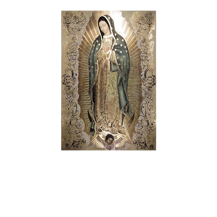 Señora de Guadalupe decoración del hogar lienzo pintura sala de estar Fondo colgante de pared pintura cartel sin marco pintura en aerosol núcleo