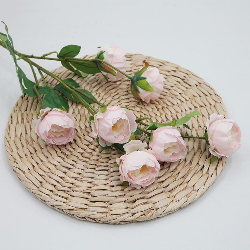 Flor Artificial 6-cabeza exquisita peonía artificial peonía flor boda Home Hotel accesorios de tiro Flor de seda flor artificial al por mayor