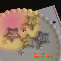 Silver Glittering Star BB Clip | Instagram-Friendly, Delicate & Adorable Girly Design — Five-Pointed Holographic Hair Clip with a Coastal Vibe for Women