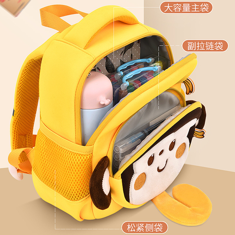 Kindergarten schoolbag pequeña clase media nuevo mono mochila de los niños ultra-ligero transpirable anti-perdido bebé mochila