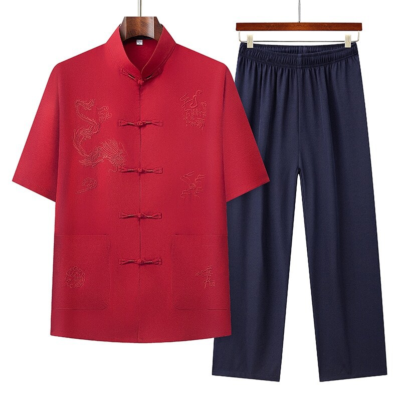 Xingwang 2026 Tang Suit Morning Exercise Clothing for Middle-Aged and Elderly People, Tai Chi Clothing