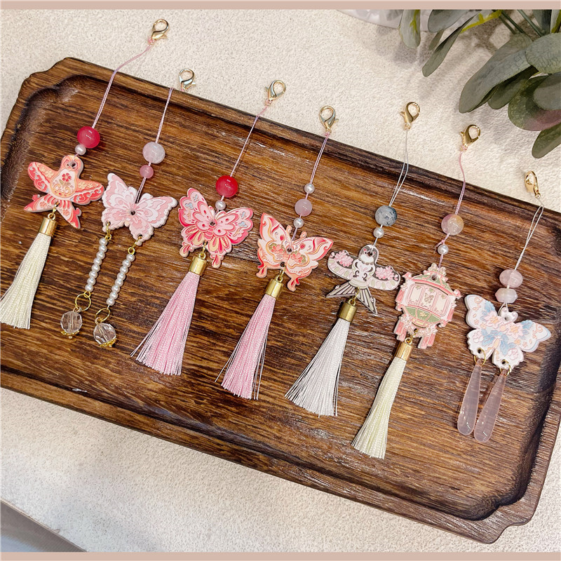 Butterfly Kite Decoration Pendant Tassel Lantern Ancient Style New Chinese Style Hanfu Cheongsam Children's Clothing Button Pendant