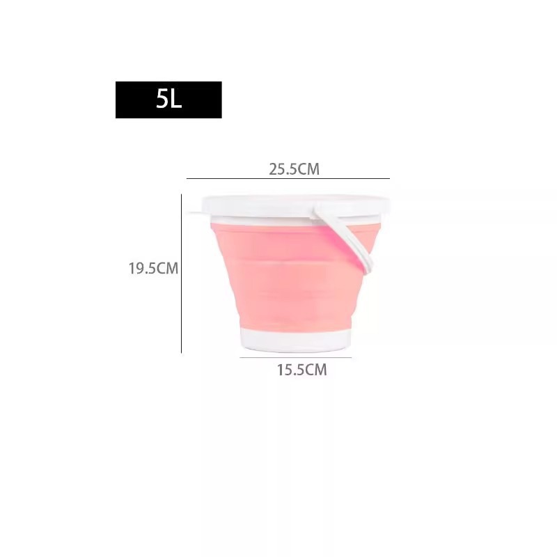 휴대용 접이식 물통-핑크화이트-5L-1팩