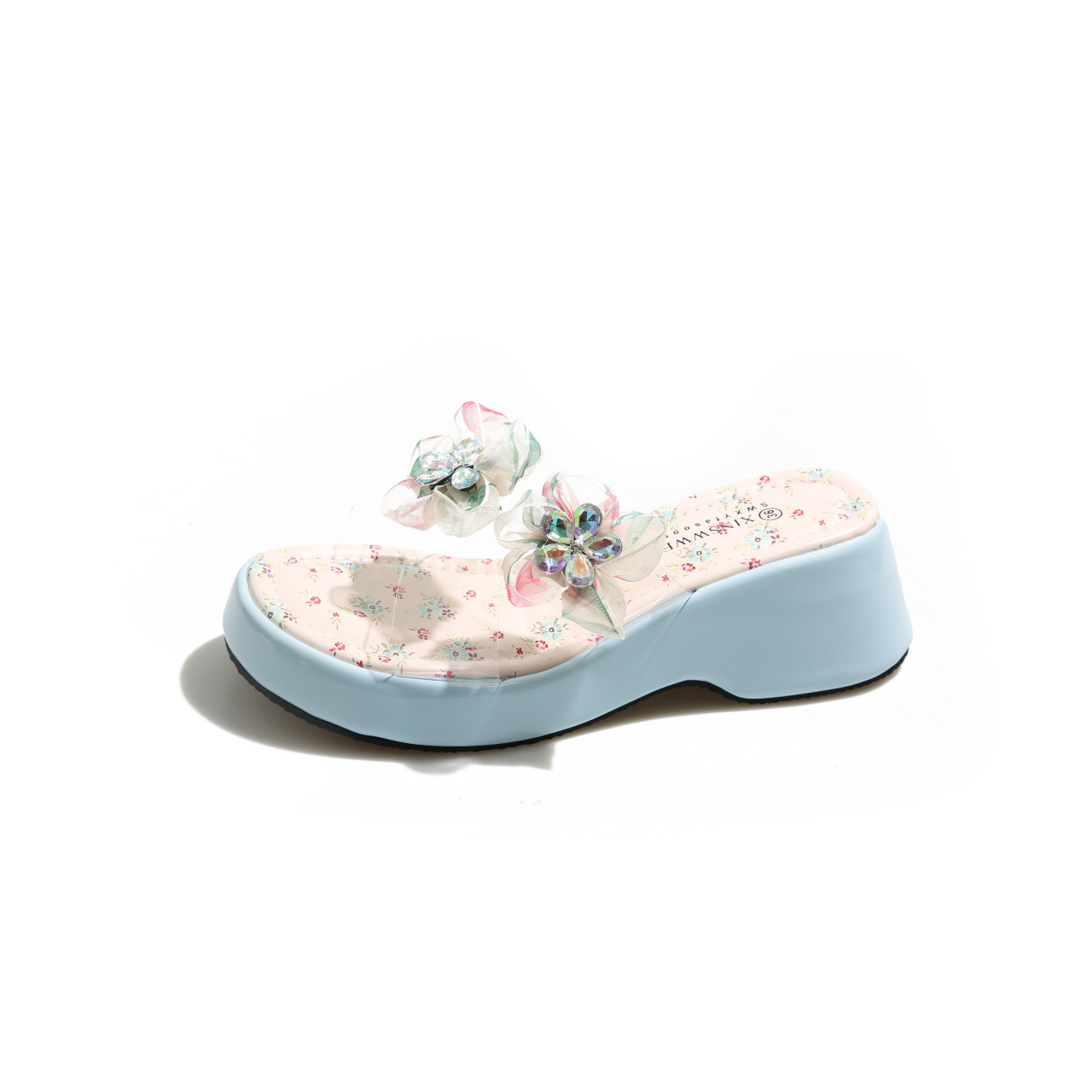 "Miaolu" estilo de ballet fresco ~ zapatillas de talón grueso de la mujer de verano con sandalias de dedos desnudos