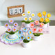 Finished hand-woven lily of the valley potted home ornaments knitted artificial flower wool crocheted bouquet fake flower gift