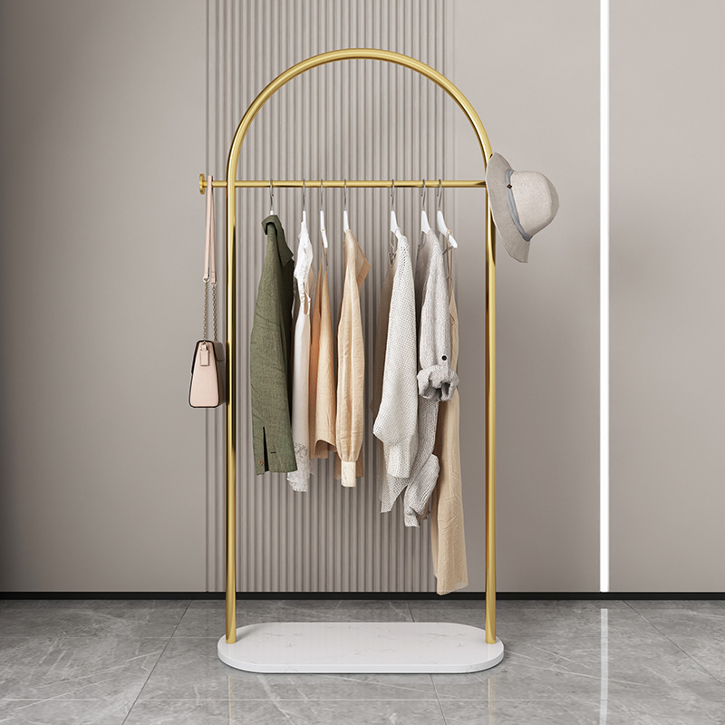Clothes Rack Floor-Standing Bedroom Home Clothes Rack Indoor Clothes Rack Marble Living Room Simple Coat Rack Hanger