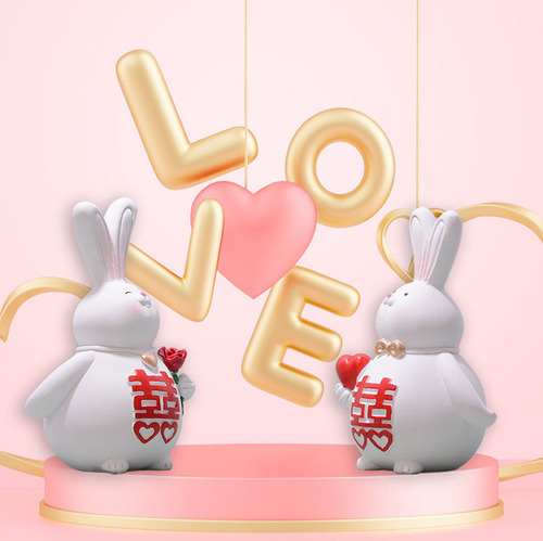 Resin crafts home decoration Valentine's Day wedding gift TV cabinet study bedroom festive gift to best friends and friends