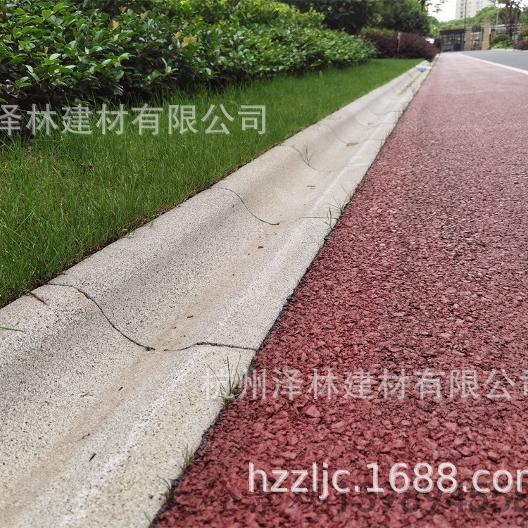 PC路牙路缘石PC砖仿芝麻灰荔枝面PC异形路牙600*300*80/140