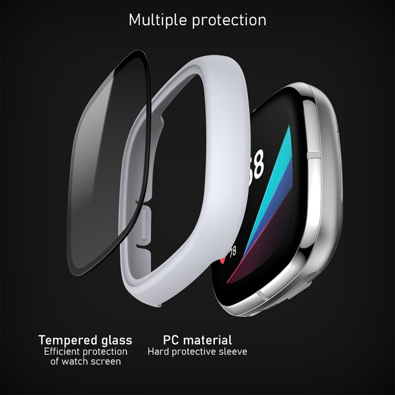 Applicable to Fitbit versa3 case Phoebe sense oil injection PC tempered film shell film integrated all-inclusive protective case