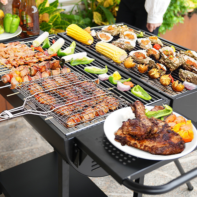 Certificado EN gran grueso plegable parrilla de doble cara parrilla de barbacoa exportación transfronteriza parrilla de barbacoa americana