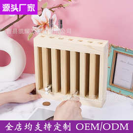木制唇膏管支架木质咖啡胶囊收纳架桌面立式口红实木唇彩置物架