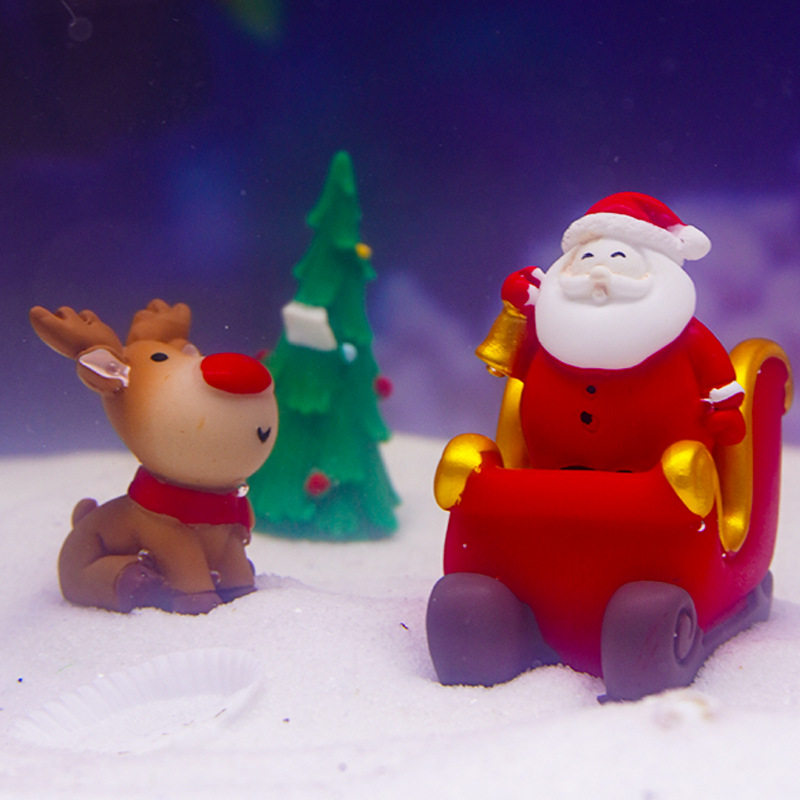 Nueva Navidad ancianos micro paisaje decoración muñeco de nieve decoración accesorios resina pequeños adornos acuario paisaje
