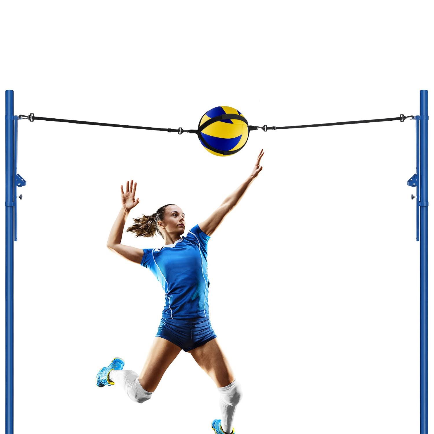 Entrenamiento de voleibol de suministro transfronterizo de venta directa de fábrica con swing elástico ajustable Asistente de práctica in situ