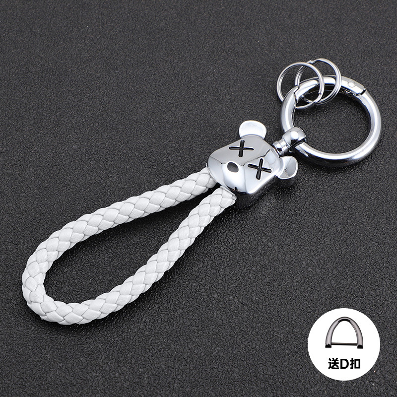 Oso violento transfronterizo llavero de coche oso de metal muñeca de alta gama llavero cuerda anti-pérdida, duradero, resistente a los arañazos