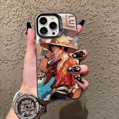 油絵ルフィ iPhone17air用スマホケース 16アニメ15promaxクール14トレンド13ハード12