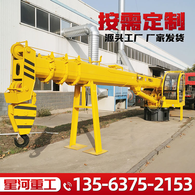船用打捞装卸水上吊码头打捞固定座吊起重机厂船用装卸船尾吊报价
