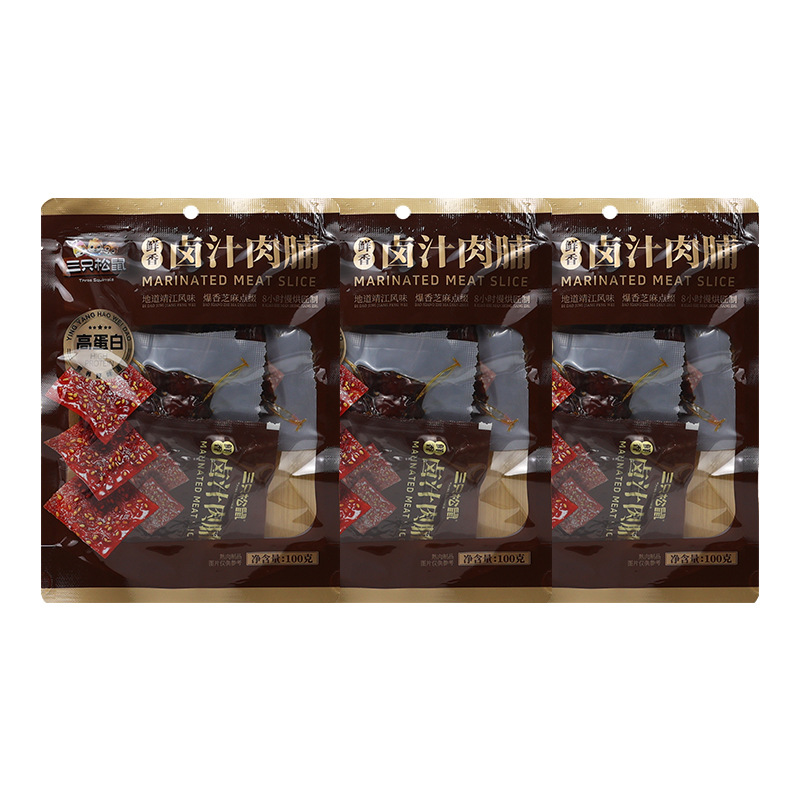 三只松鼠卤汁肉脯100g/袋独立小包装原味风干熟食肉脯休闲小吃