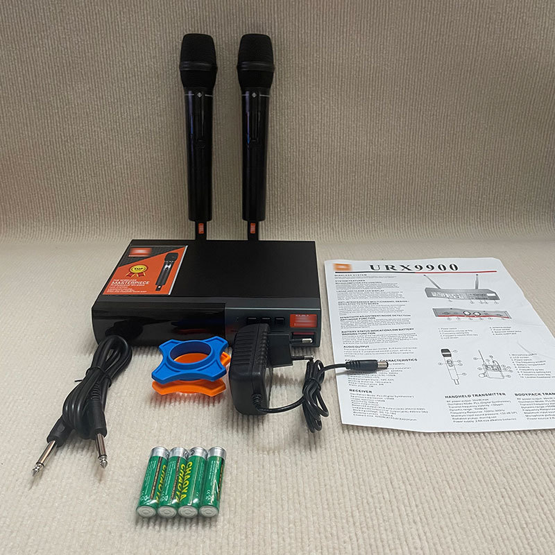 Urx9900 Cross-Border Supply Wireless One-To-Two Dynamic Microphone Performance Stage Singing Professional Handheld Microphone