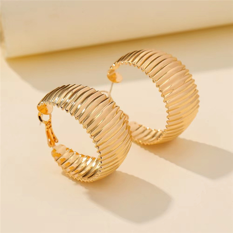 Fashion C Shape Metal Plating Womenu0027S Earrings 1 Pair