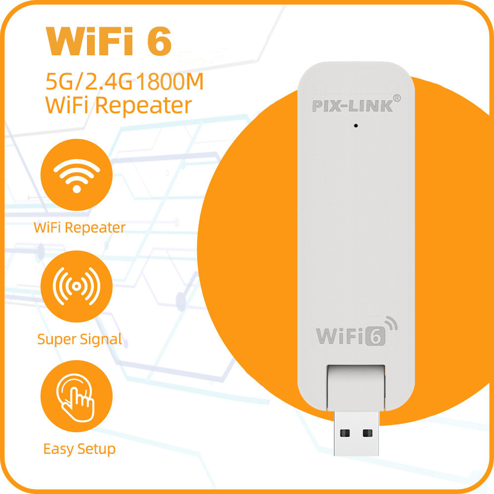 WiFi6无线中继器1800M双频路由wifi信号放大扩展器USB网络中继器