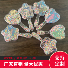 塑料卡皮巴拉气垫梳卡通可爱手柄按摩梳女生梳子亮片流沙美发梳0