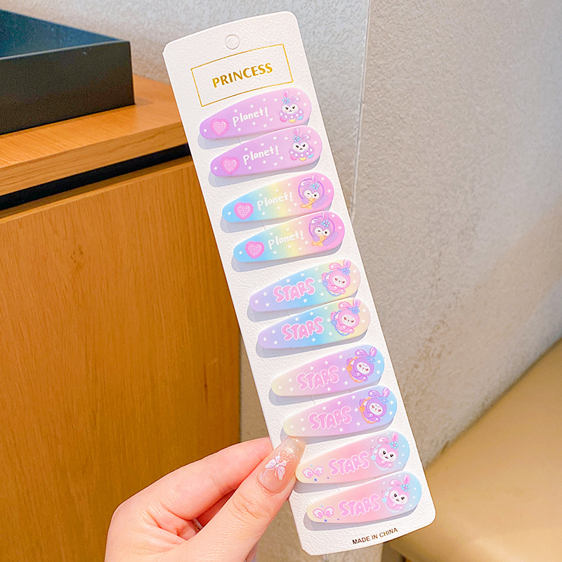 Clip de cabello auténtico para niños, clip de cabello rotos para chicas, clip de cabello no dañado, tarjeta de cabello de fresa, cartón de dibujos animados, clip de cabello lateral para bebés.