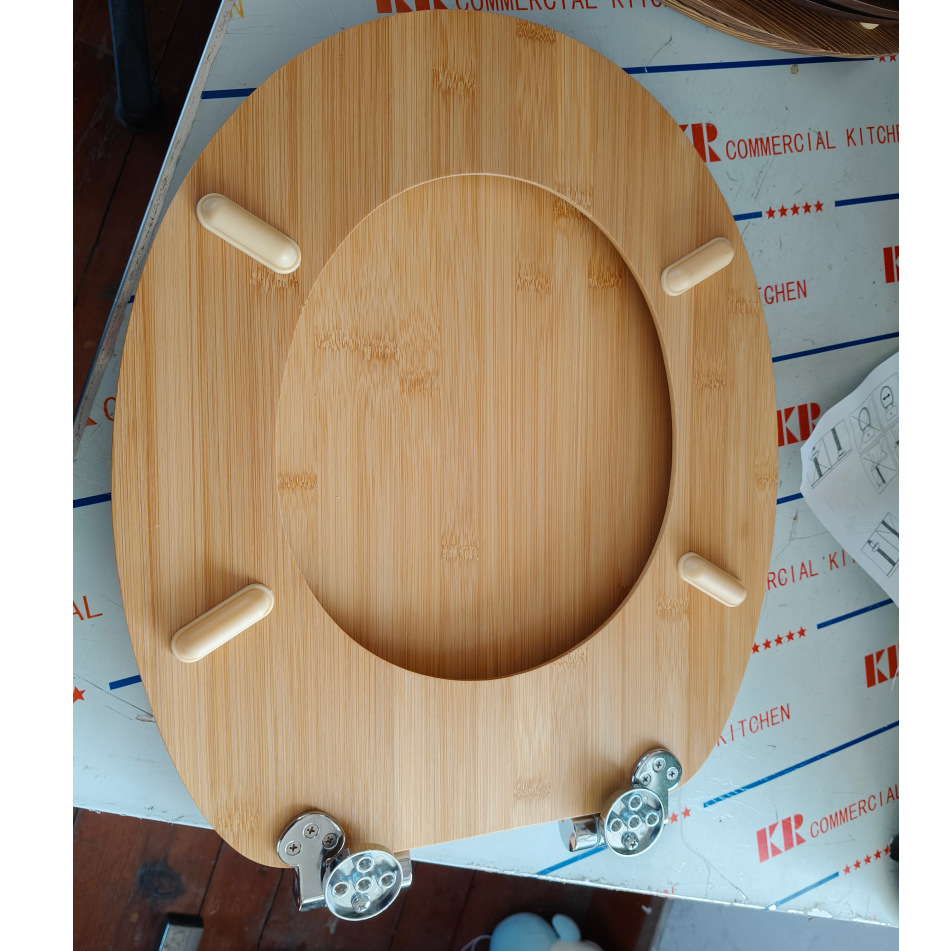 Fábrica directa cubierta de inodoro de bambú cubierta de inodoro de bambú cubierta de inodoro de madera sólida cubierta de inodoro de bambú