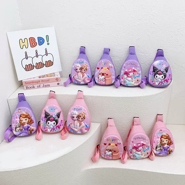 Cartoon Anime Boys and Girls Chest Bag, Stylish Printed Three-Dimensional Eggshell Baby Crossbody Bag, New Children's Coin Purse Trend