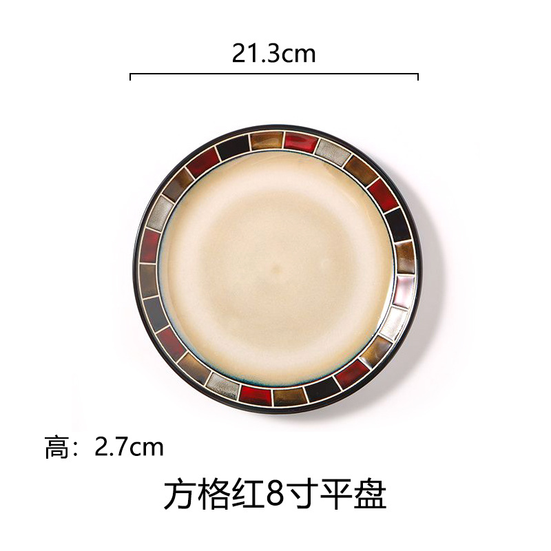 Horno creativo, plato de comida occidental esmaltado, plato de carne, plato de verduras para el hogar, plato de cerámica, plato de pasta de color esmaltado, plato de desayuno al por mayor