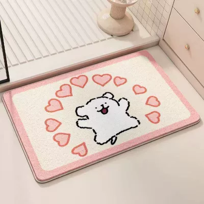 Avtomobil döşəmə paspasları — wholesale - little-white-dog-love-jumping-4060cm-imitation-cashmere