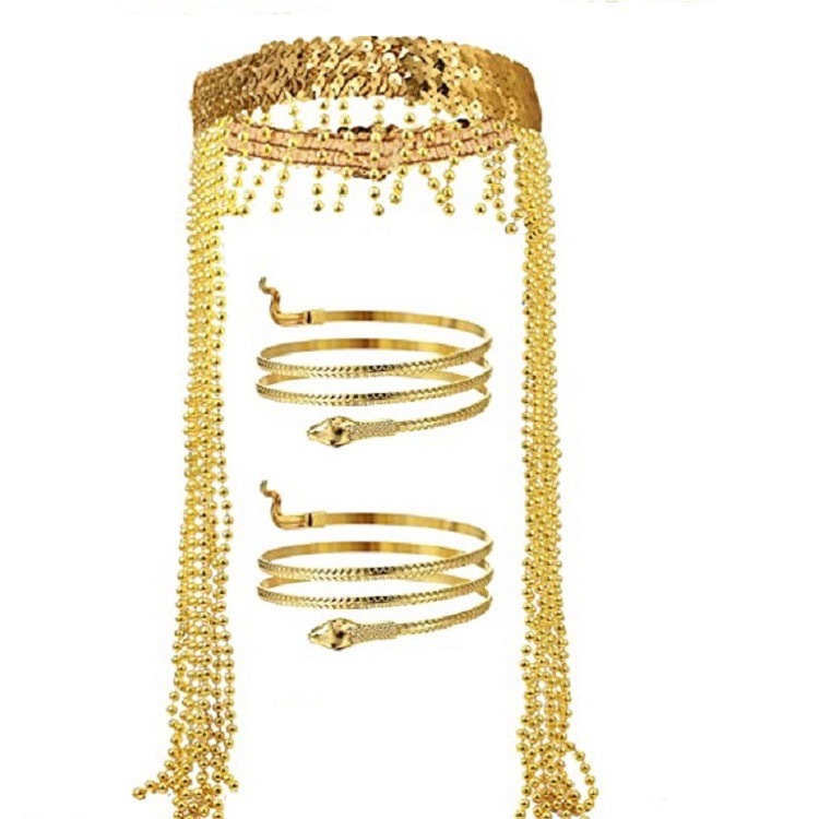 Halloween egipcio cobra headwear mujeres egipcio traje accesorios oro cuentas diadema Faraón lentejuelas accesorios para el cabello