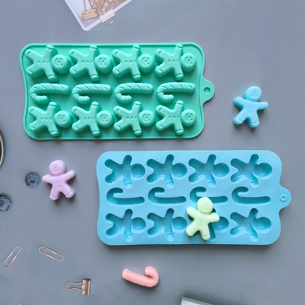 Nuevo pan de jengibre en forma de persona dulces molde de silicona pastel de muletas de decoración inserto molde de hielo para hornear 674
