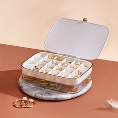 Double-layer jewelry box, earrings, ear studs, necklace classification storage box, jewelry storage box, desktop storage rack